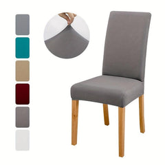 Solid Elastic Dining Chair Slipcovers Stretch Chair Slipcover for Home Decor