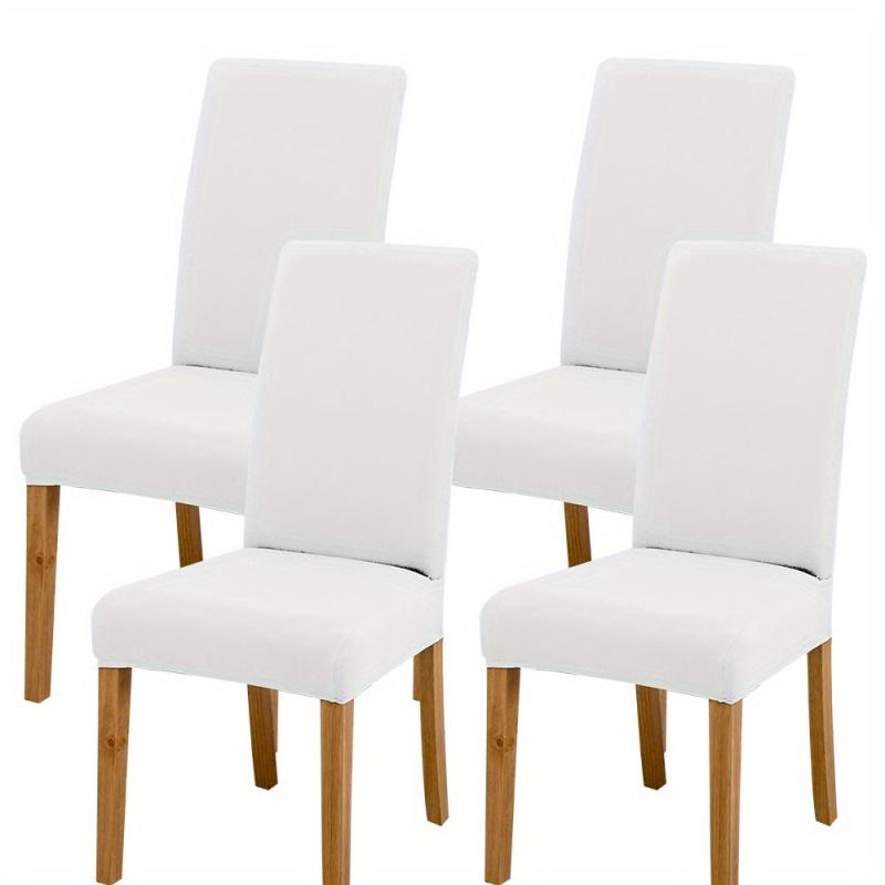 Solid Elastic Dining Chair Slipcovers Stretch Chair Slipcover for Home Decor