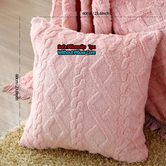 Cozy Rhomboid Floral Sofa Pillow Cover Plush Microfiber Cushion Case