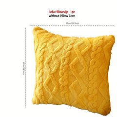 Cozy Rhomboid Floral Sofa Pillow Cover Plush Microfiber Cushion Case