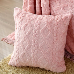 Cozy Rhomboid Floral Sofa Pillow Cover Plush Microfiber Cushion Case