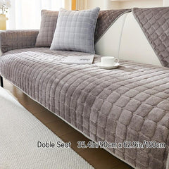 Flannel Solid Sofa Slipcover Anti Slip Soft & Durable Furniture Protection