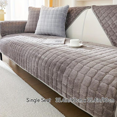Flannel Solid Sofa Slipcover Anti Slip Soft & Durable Furniture Protection