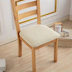 Waterproof Jacquard Dining Chair Slipcover Elastic Leaves