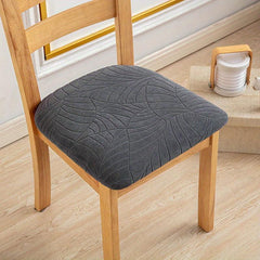Waterproof Jacquard Dining Chair Slipcover Elastic Leaves