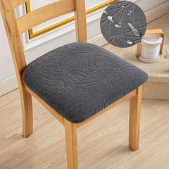 Waterproof Jacquard Dining Chair Slipcover Elastic Leaves
