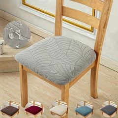 Waterproof Jacquard Dining Chair Slipcover Elastic Leaves