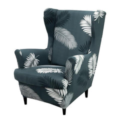 Spandex Stretchy Wingback Armchair Cover Set, Elastic Slipcover for Furniture