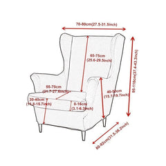 Spandex Stretchy Wingback Armchair Cover Set, Elastic Slipcover for Furniture