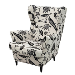 Spandex Stretchy Wingback Armchair Cover Set, Elastic Slipcover for Furniture