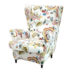 Spandex Stretchy Wingback Armchair Cover Set, Elastic Slipcover for Furniture