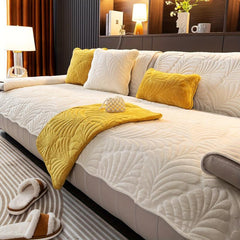 Short Plush Sofa Cover Thick Non Slip Sofa Slipcover