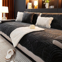 Short Plush Sofa Cover Thick Non Slip Sofa Slipcover
