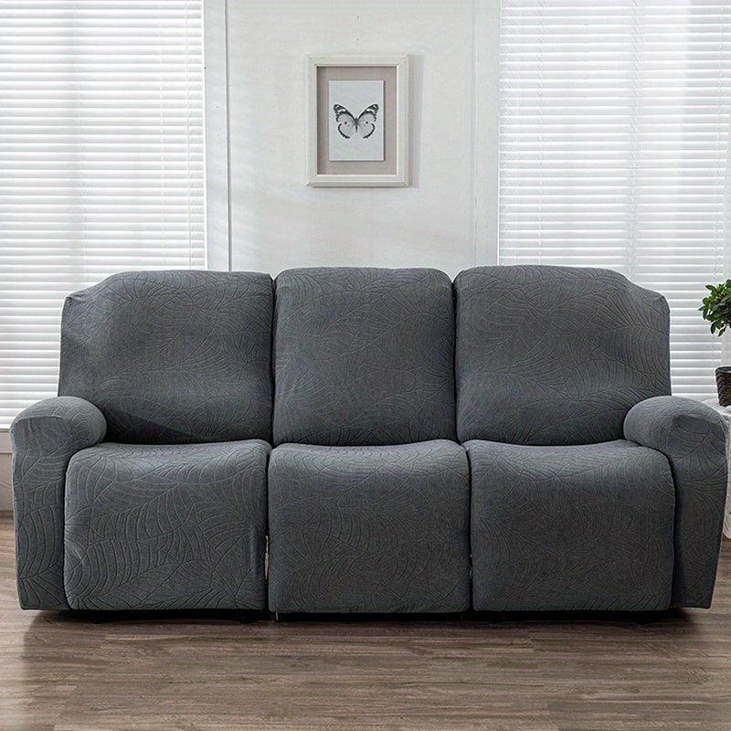 Jacquard Large Leaf Recliner Slipcover Set