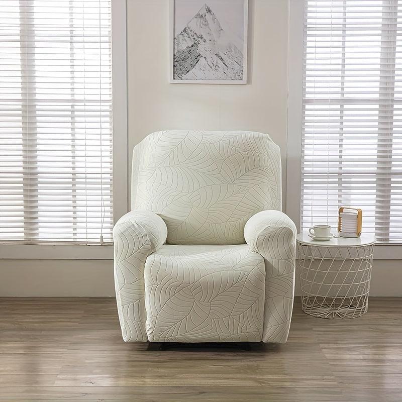Jacquard Large Leaf Recliner Slipcover Set