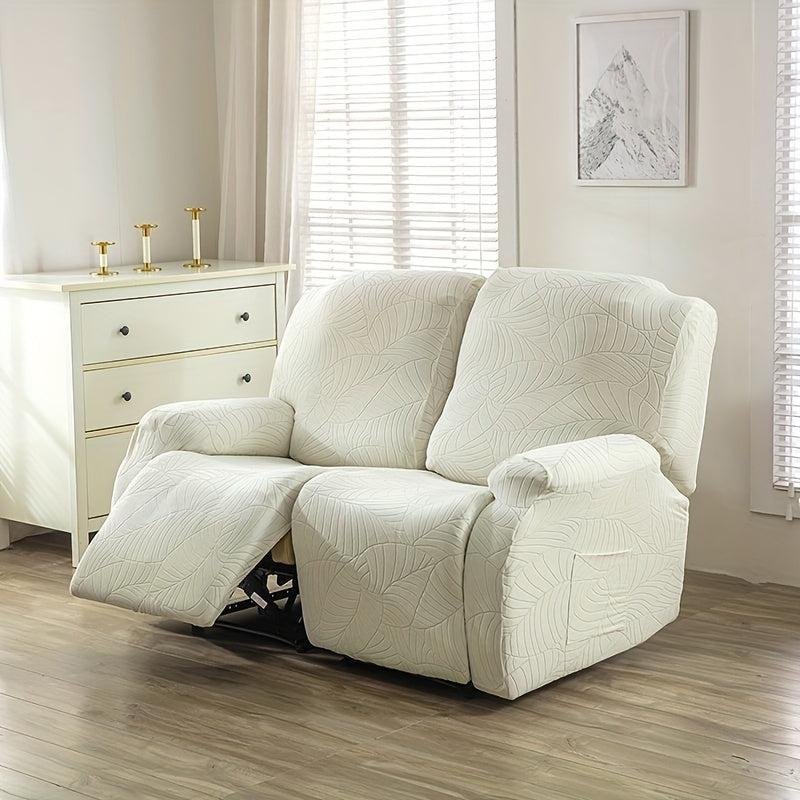 Jacquard Large Leaf Recliner Slipcover Set