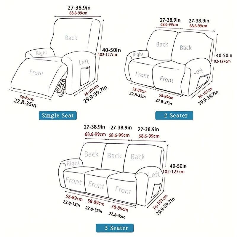 Jacquard Large Leaf Recliner Slipcover Set