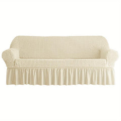 Seersucker Elastic Sofa Slipcover Non slip Sofa Cover With Skirt