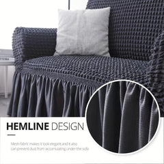 Seersucker Elastic Sofa Slipcover Non slip Sofa Cover With Skirt