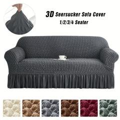 Seersucker Elastic Sofa Slipcover Non slip Sofa Cover With Skirt