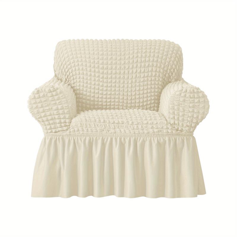 Seersucker Elastic Sofa Slipcover Non slip Sofa Cover With Skirt