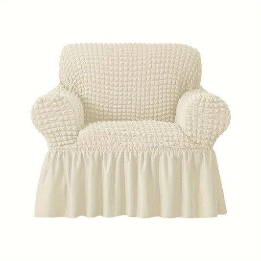Seersucker Elastic Sofa Slipcover Non slip Sofa Cover With Skirt
