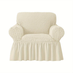 Seersucker Elastic Sofa Slipcover Non slip Sofa Cover With Skirt