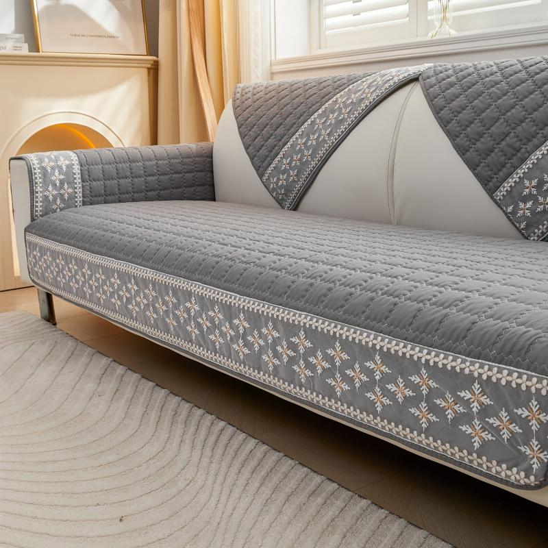 Anti Slip Snowflake Lace Sofa Cover for Quilting, 1pc