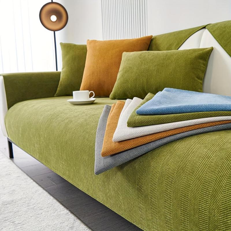 Velvet Sofa Slipcover High Density Anti Cat Scratches