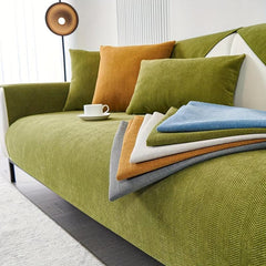 Velvet Sofa Slipcover High Density Anti Cat Scratches