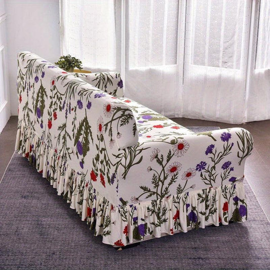 Non Slip Elastic Sofa Slipcover Milk Silk Print Adds Style to Room