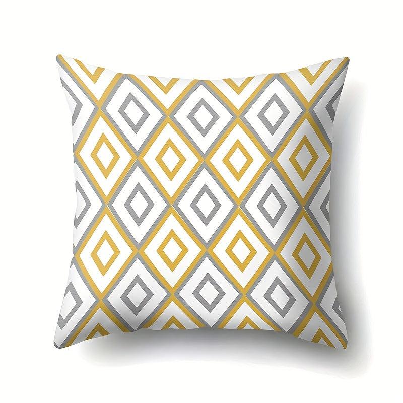 4pcs Floral Striped Throw Pillow Covers - Modern Printed Pillowcase