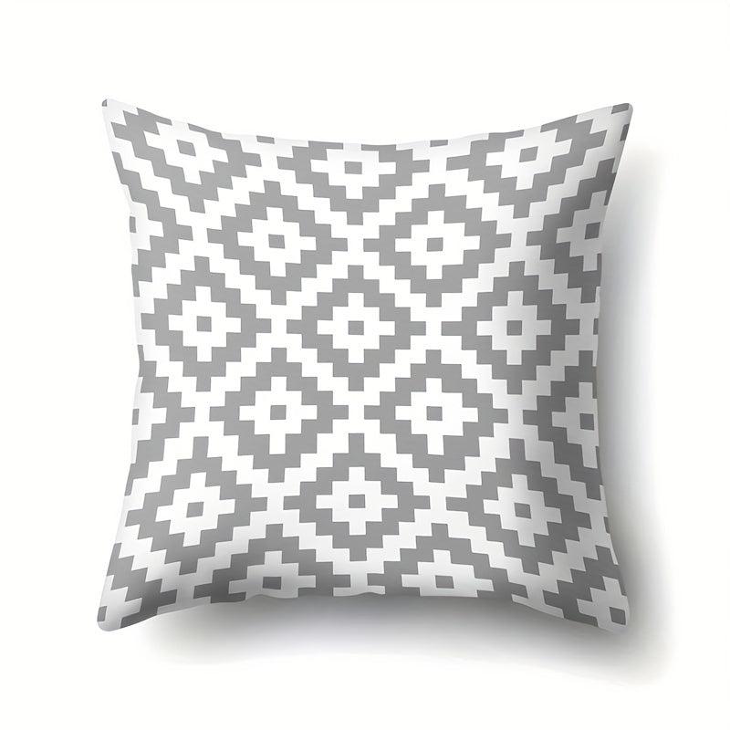 4pcs Floral Striped Throw Pillow Covers - Modern Printed Pillowcase