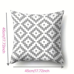 4pcs Floral Striped Throw Pillow Covers - Modern Printed Pillowcase