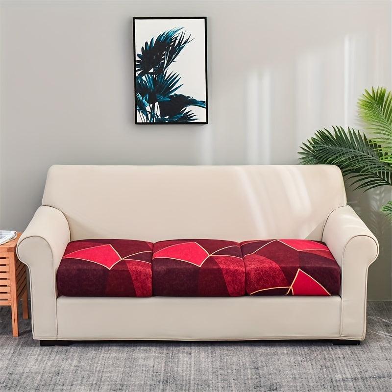 Stretch Milk Silk Printed Sofa Cushion Cover