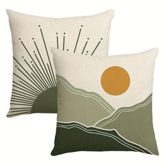 2pcs Bohemian Throw Pillow Covers Mountain Line Throw Pillowcase
