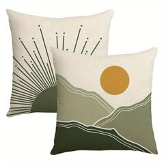 2pcs Bohemian Throw Pillow Covers Mountain Line Throw Pillowcase