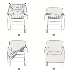 Soft Velvet Armchair Slipcover Non-slip Furniture Protector Home Decor