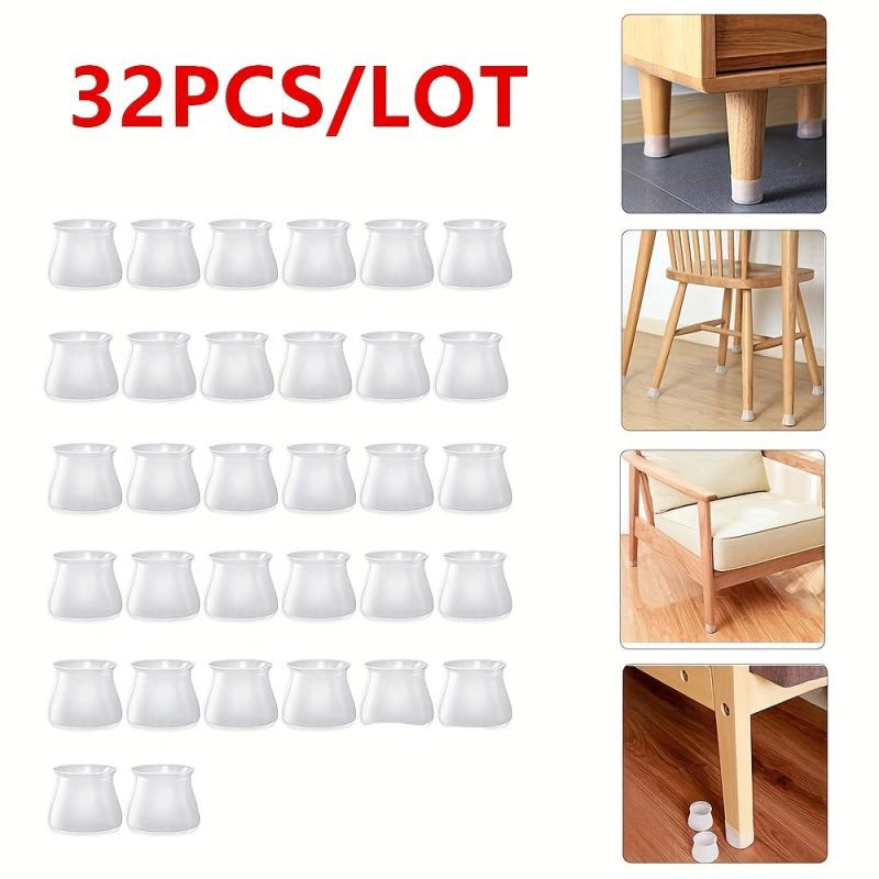 32pcs Silicone Table Chair Feet Cover Anti Scratch Anti Slip Leg Caps