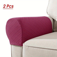 2pcs Jacquard Sofa Armrest Slipcovers with Twist Pins - Protect Furniture
