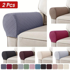 2pcs Jacquard Sofa Armrest Slipcovers with Twist Pins - Protect Furniture