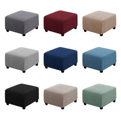 1pc Ottoman Elastic All-inclusive Stool Cover Chair Cover Square Ottoman Covers