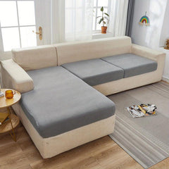 Soft Stretch Sofa Slipcover in Jacquard Knitted Corn Velvet