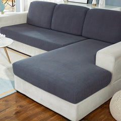 Soft Stretch Sofa Slipcover in Jacquard Knitted Corn Velvet
