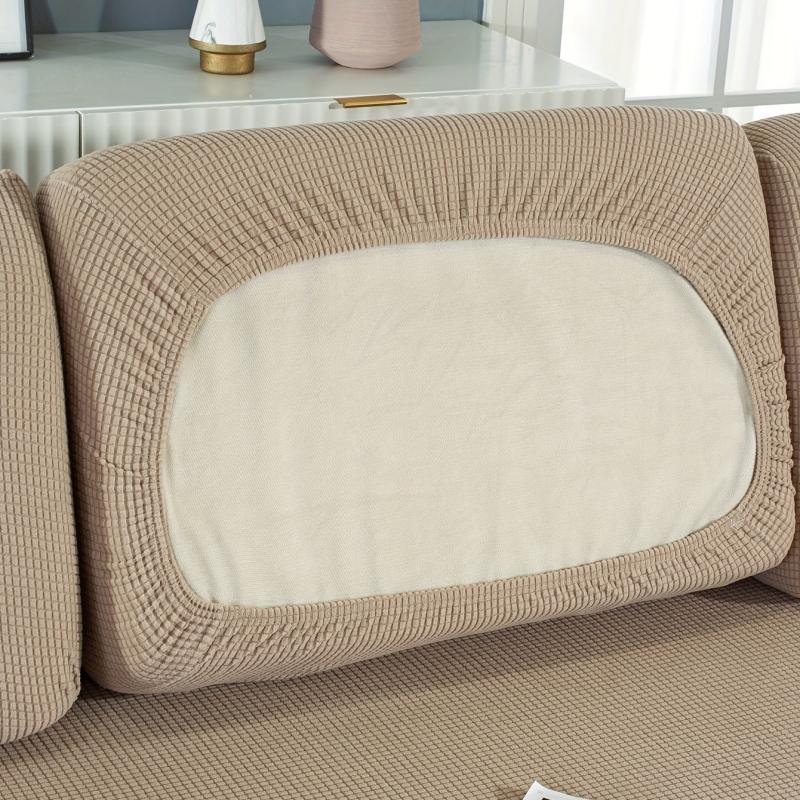 Soft Stretch Sofa Slipcover in Jacquard Knitted Corn Velvet