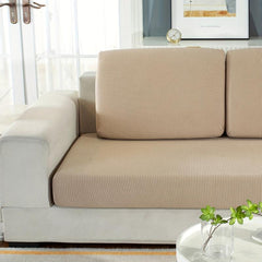 Soft Stretch Sofa Slipcover in Jacquard Knitted Corn Velvet
