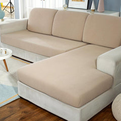 Soft Stretch Sofa Slipcover in Jacquard Knitted Corn Velvet