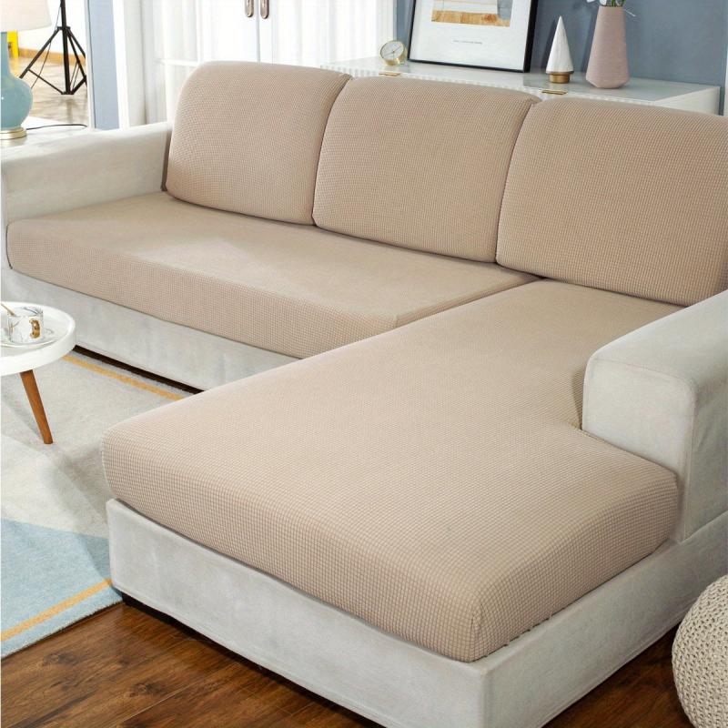 Soft Stretch Sofa Slipcover in Jacquard Knitted Corn Velvet