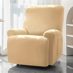 4pcs Milk Silk Recliner Cover High Elasticity Home Protective Cover