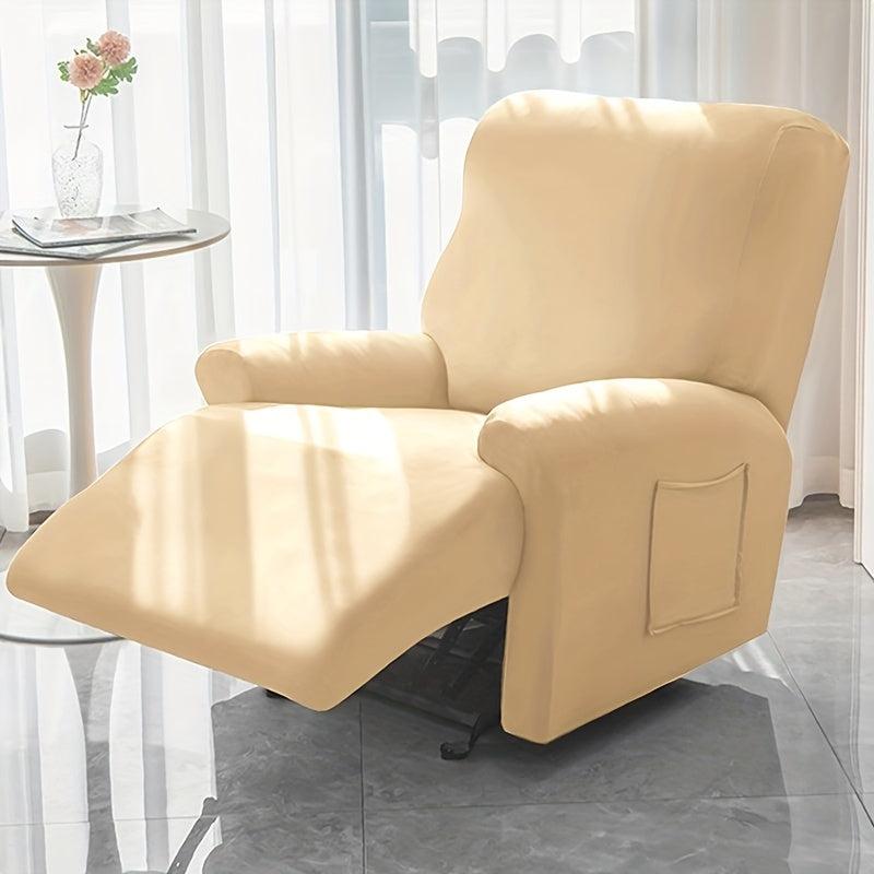 4pcs Milk Silk Recliner Cover High Elasticity Home Protective Cover